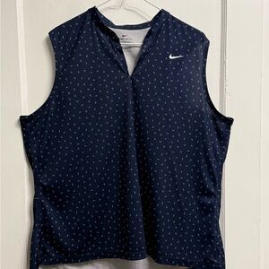 Women’s Nike Dri-Fit Navy Patterned Golf Top